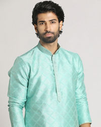 Manyavar Men Aqua Blue Festive Kurta Pajama