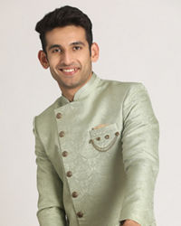 Manyavar Men Sage Green Indo Western