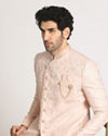 Manyavar Men Powder Pink Self Design Indo Western image number 0