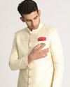 Manyavar Men Opal White Indo Western