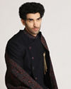 Manyavar Men Dark Blue Indo Western With Dupatta