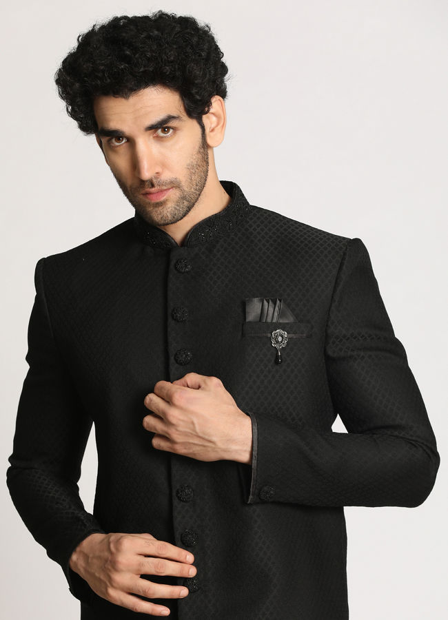 Buy Charcoal Black Indo Western Online in India @Manyavar - Indo ...