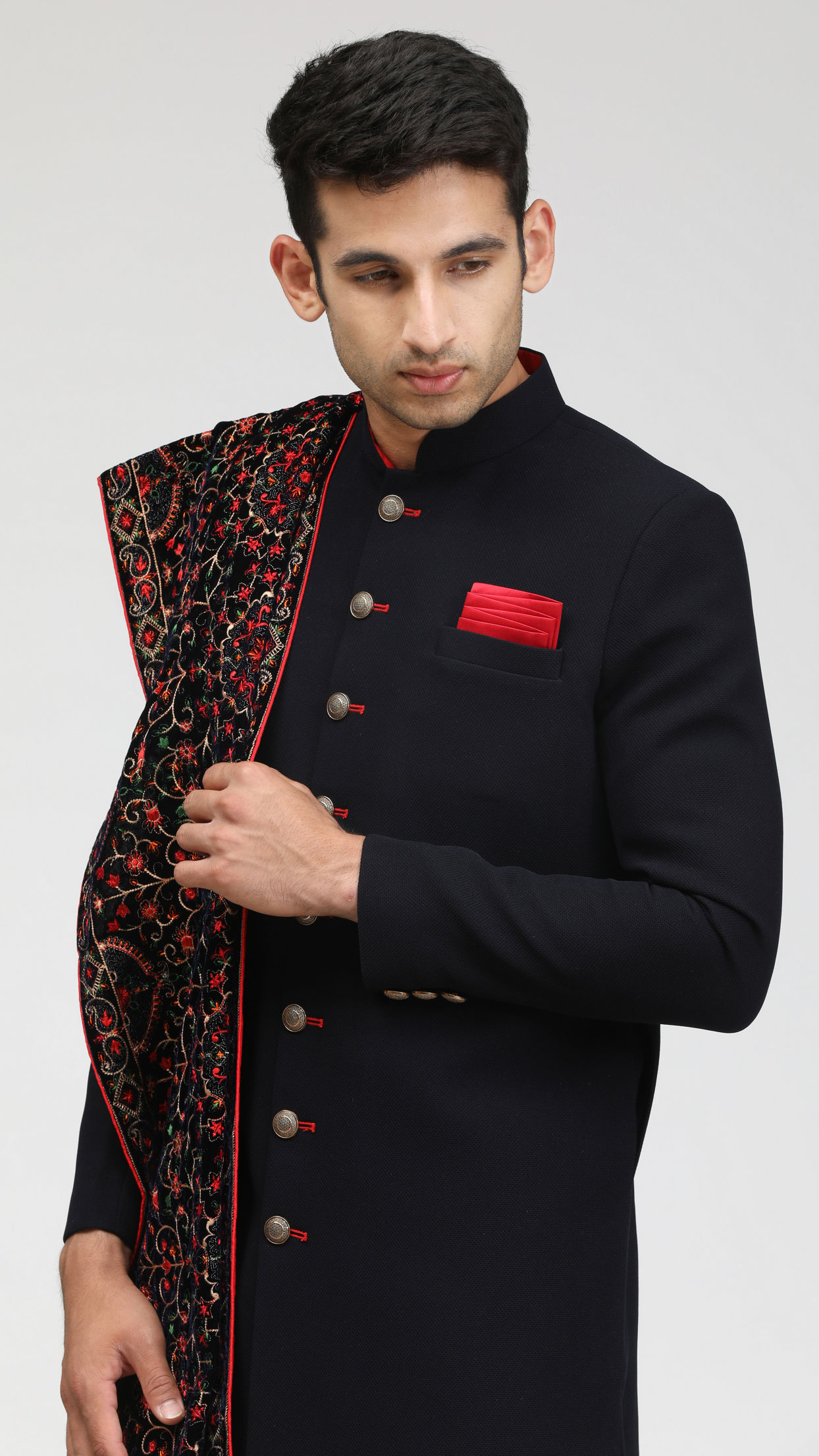 Sophisticated Black Sherwani Set image number 0