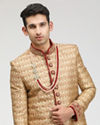 Manyavar Men Traditional Sherwani In Beige image number 0