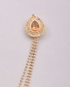 Amber Yellow Gemstone And Diamante Studded Chain Brooch image number 1