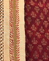 alt message - Manyavar Men Maroon Velvet Dupatta image number 1