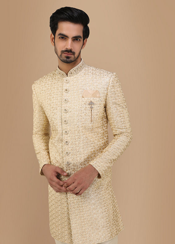 Manyavar Men Suave Light Colored Indo Western