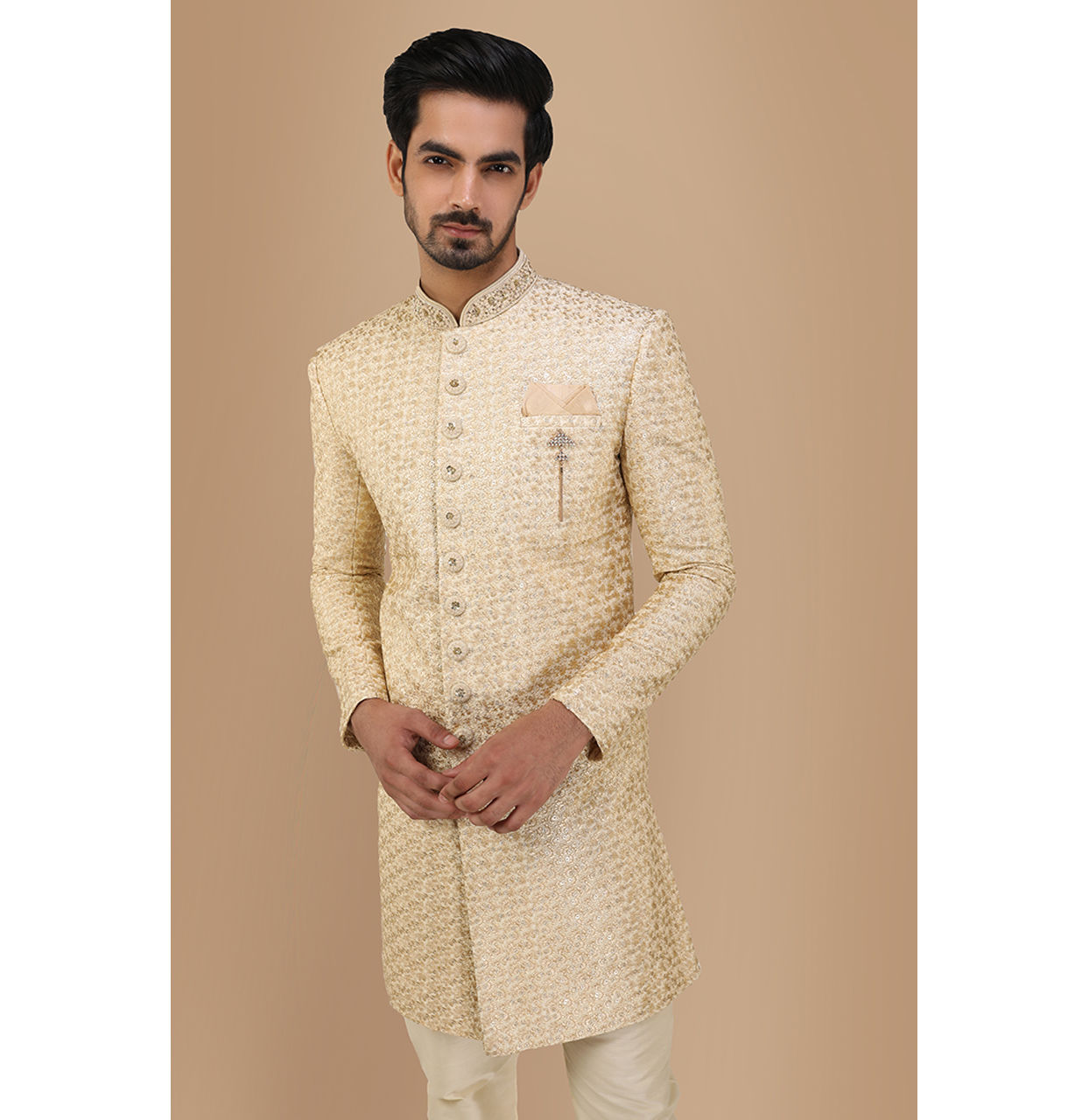 Buy Suave Light Colored Indo Western Online in the USA @Manyavar - Indo ...