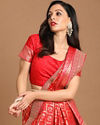 Mohey Women Blissful Rani Red Bridal Saree