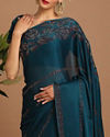 Bold Blue Chiffon Saree image number 1