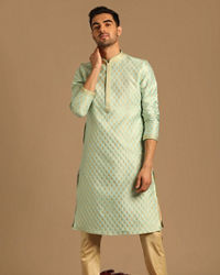 Manyavar Men Classy Green Kurta Pajama