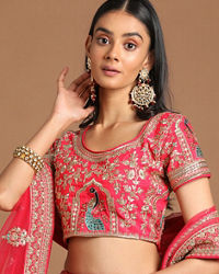 Mohey Women Ravishing Rani Pink Bridal Lehenga