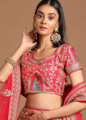 Mohey Women Ravishing Rani Pink Bridal Lehenga