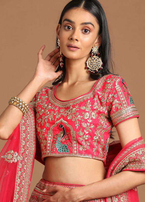 Mohey Women Ravishing Rani Pink Bridal Lehenga