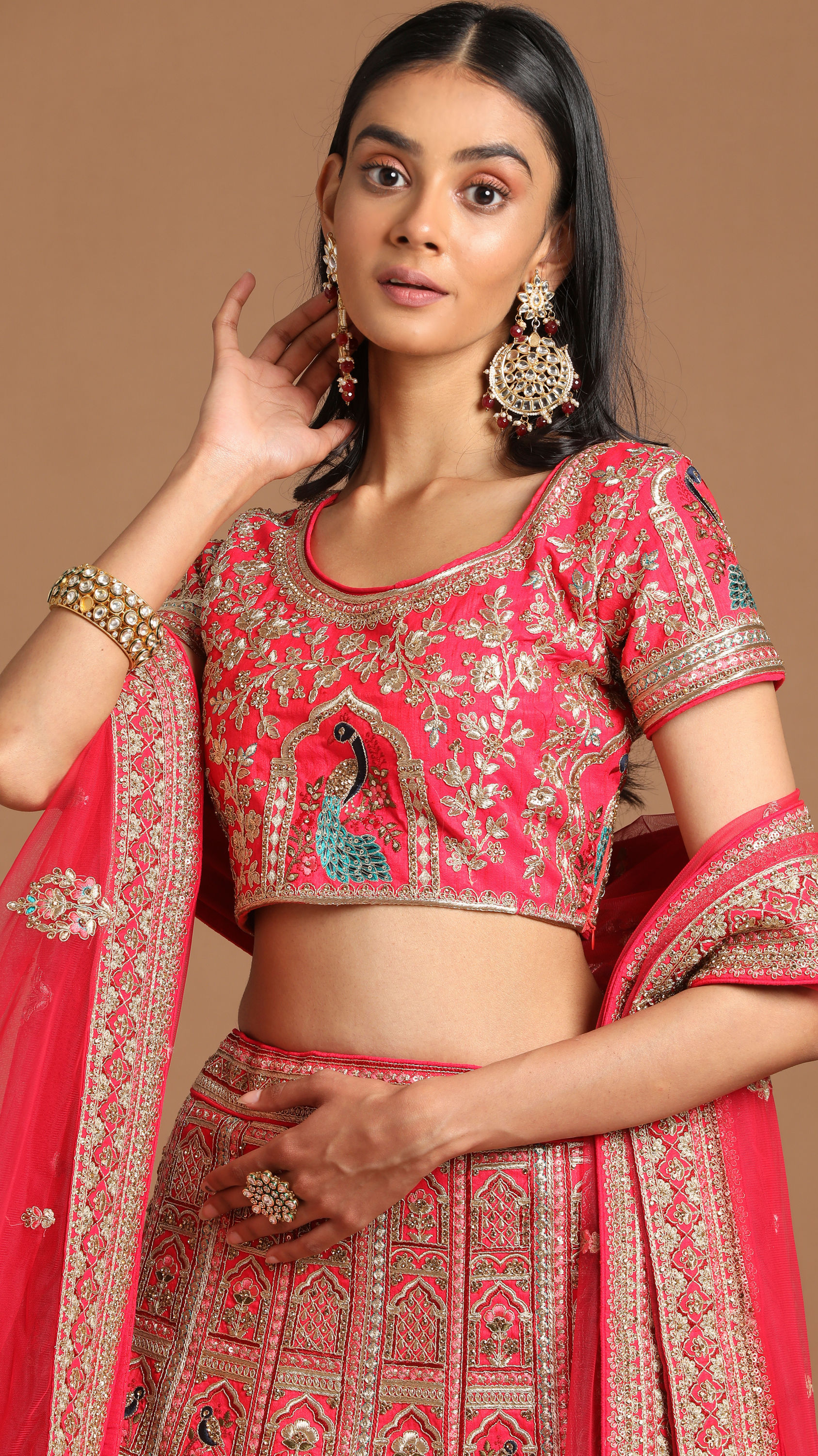 Mohey Women Ravishing Rani Pink Bridal Lehenga