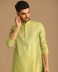 Manyavar Men Classy Green Kurta Set