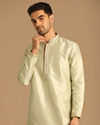 Manyavar Men Pista Self Booti Kurta Pajama