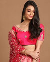 Mohey Women Mesmerizing Rani Pink Benarasi Lehenga