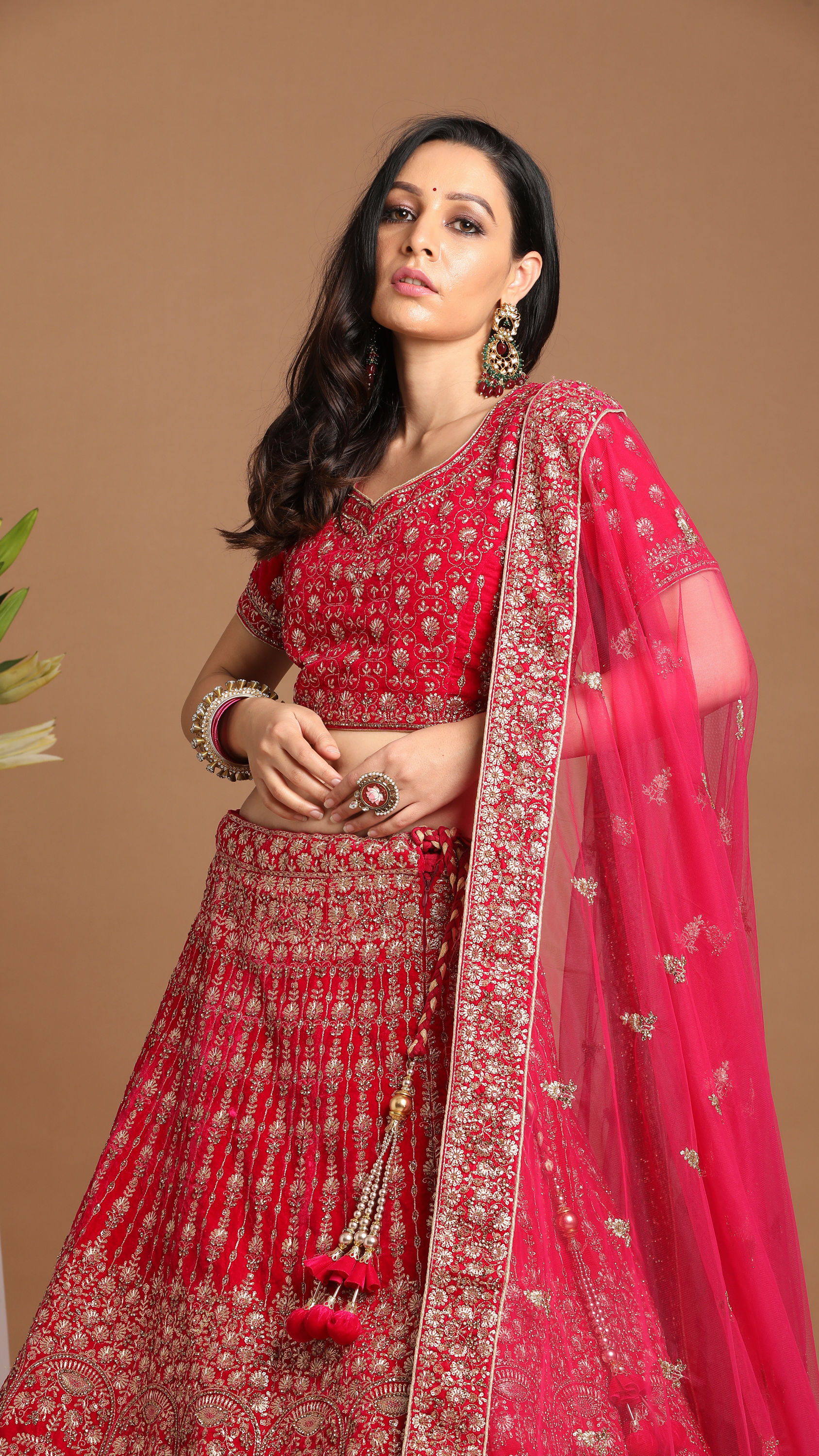 Mohey Women Traditional Rani Bridal Lehenga