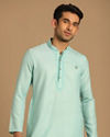 Manyavar Men Self Design Blue Kurta Set