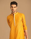 alt message - Manyavar Men Sublime Light Orange Kurta Set image number 0