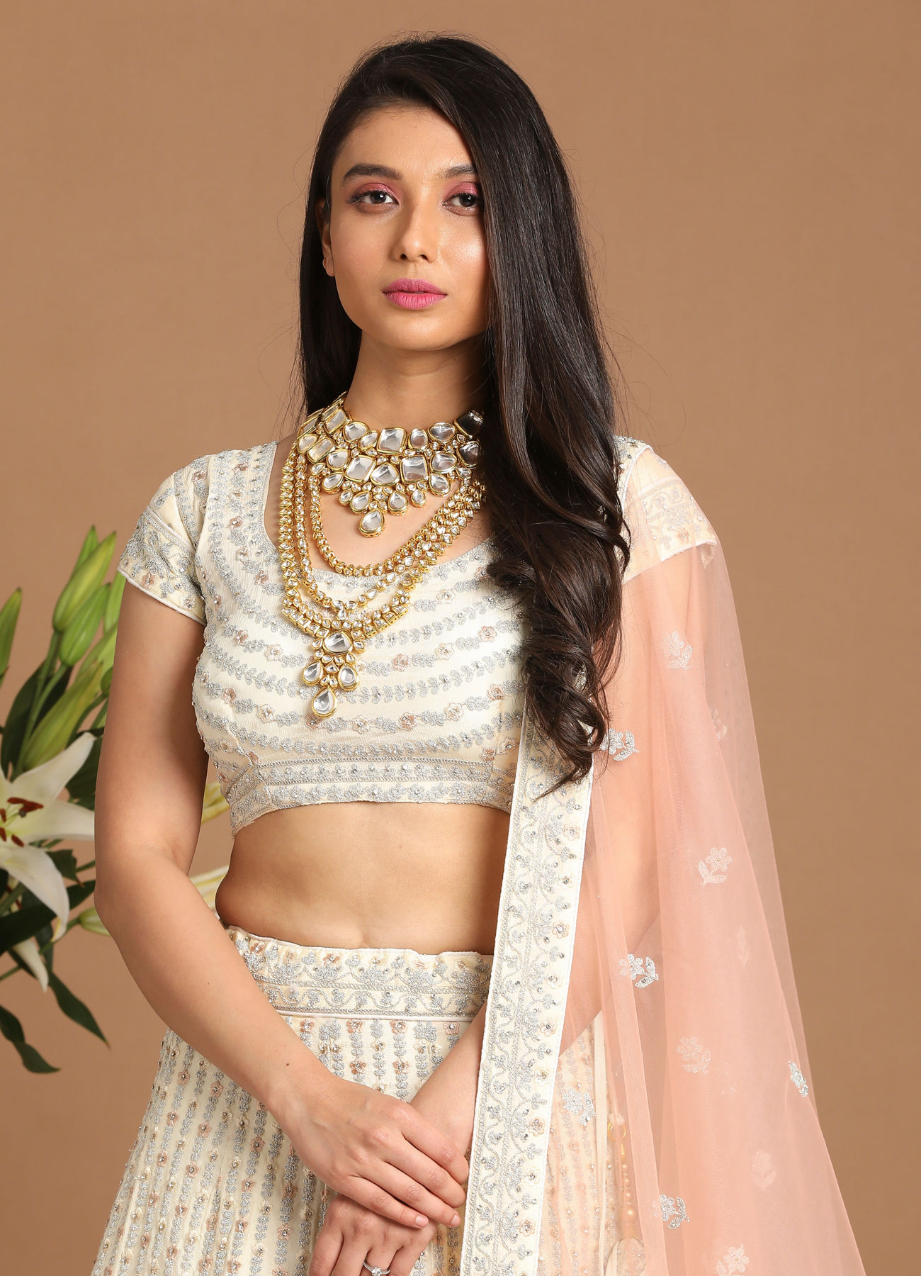 Mohey Women Light Colored Chiffon Lehenga