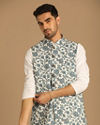 alt message - Manyavar Men Fashionable Light Hued Jacket image number 0