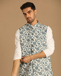 Manyavar Men Fashionable Light Hued Jacket