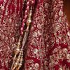 Velvet Wine Red Bridal Lehenga