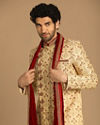 Manyavar Men Suave Biscuit Shade Sherwani