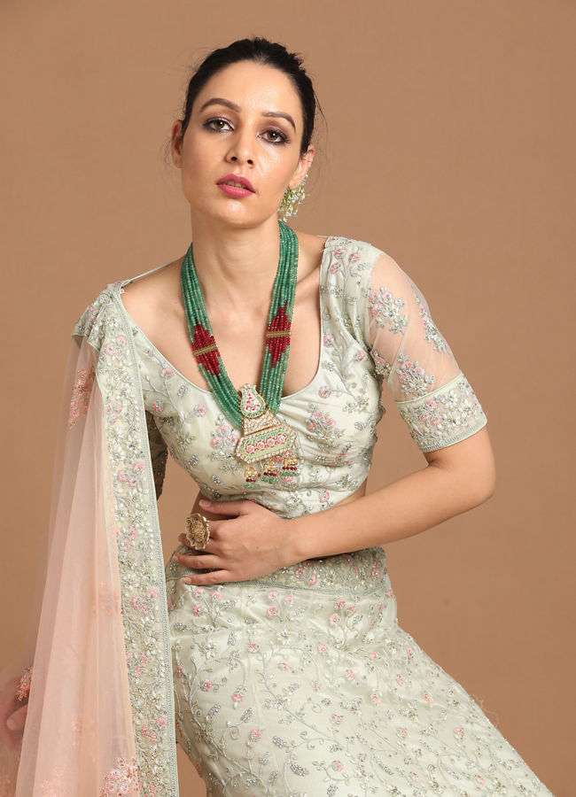 Mohey Women Playful Pista Lehenga