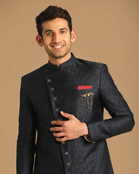 Manyavar Men Sophisticated Blue Indo Western