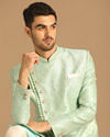 Manyavar Men Pristine Blue Indo Western