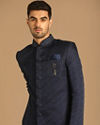 alt message - Manyavar Men Iconic Blue Indo Western image number 0