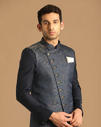 Manyavar Men Feroze Blue Indo Western Set