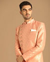 alt message - Manyavar Men Pristine Gajaree Indo Western image number 0