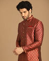 alt message - Manyavar Men Modish Maroon Indo Western image number 0