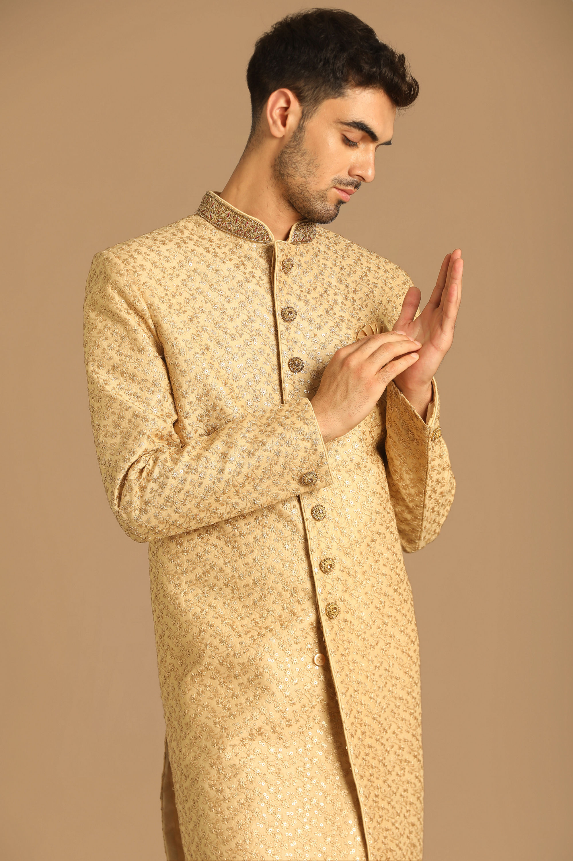 Manyavar Men Fabulous Fawn Sherwani