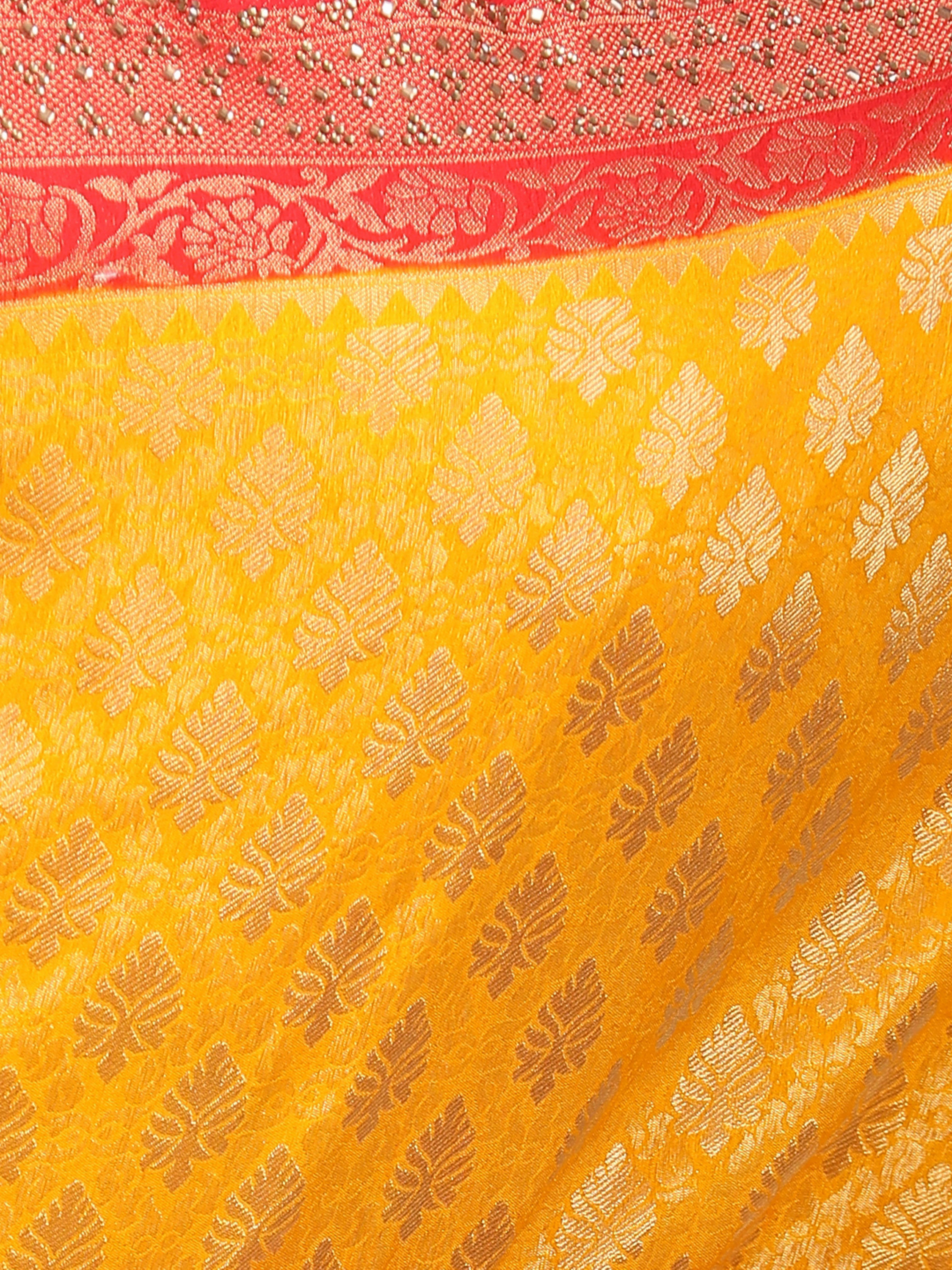 Mohey Women Blissful Mustard Yellow Saree