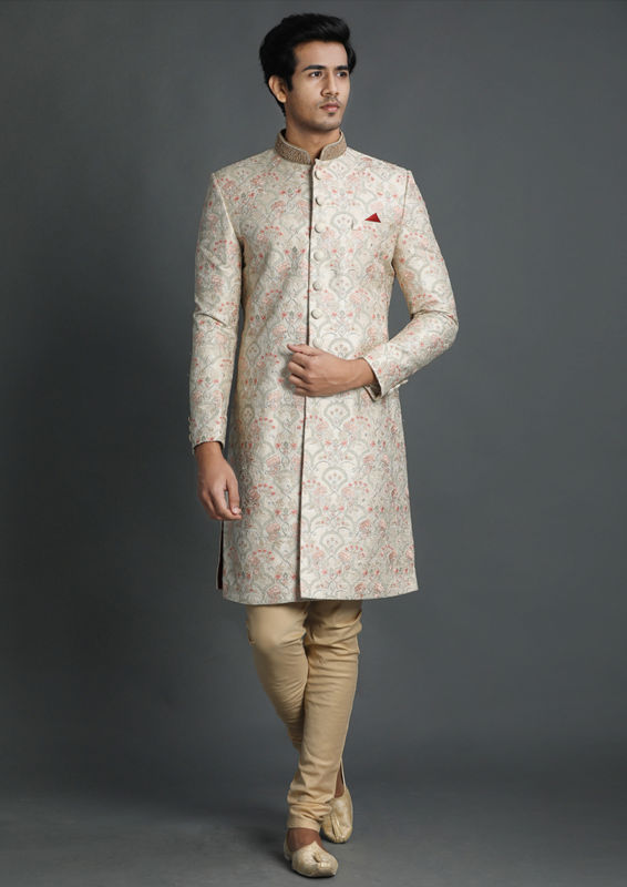 Twamev Men Marvelous Embroidered Sherwant Set