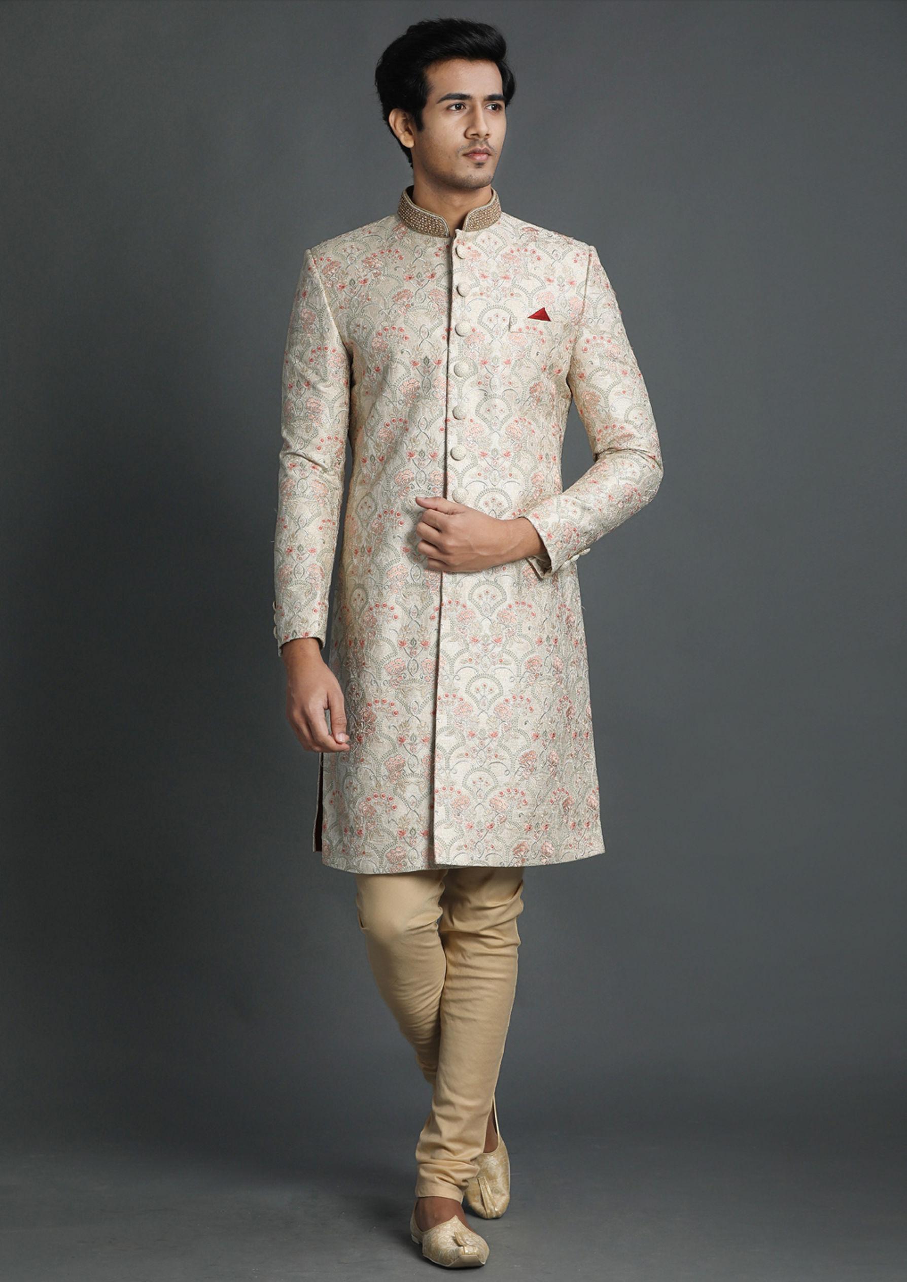 Twamev Men Marvelous Embroidered Sherwant Set image number 2