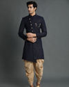 Appealing Dark Blue Indo Western Set image number 0