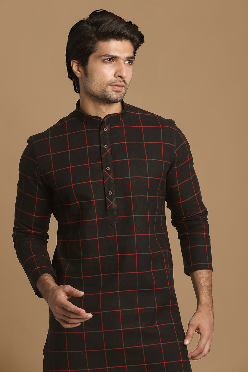 Manyavar Men Black Casual Kurta