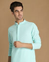 Manyavar Men Mint Green Chikankari Kurta Set image number 0