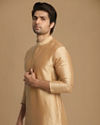 Manyavar Men Light Taupe Brown Solid Kurta Set