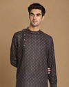 Manyavar Men Dark Blue Printed Kurta
