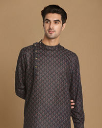 Manyavar Men Dark Blue Printed Kurta