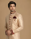 alt message - Manyavar Men Fashionable Fawn Indo Western Set image number 0