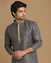 Manyavar Men Indigo Blue Booti Work Kurta Set image number 0