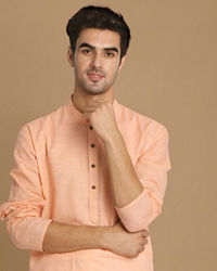 Manyavar Men Casual Light Pink Kurta
